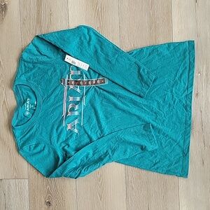 NWT, women's Ariat long sleeve shirt, teal, size small